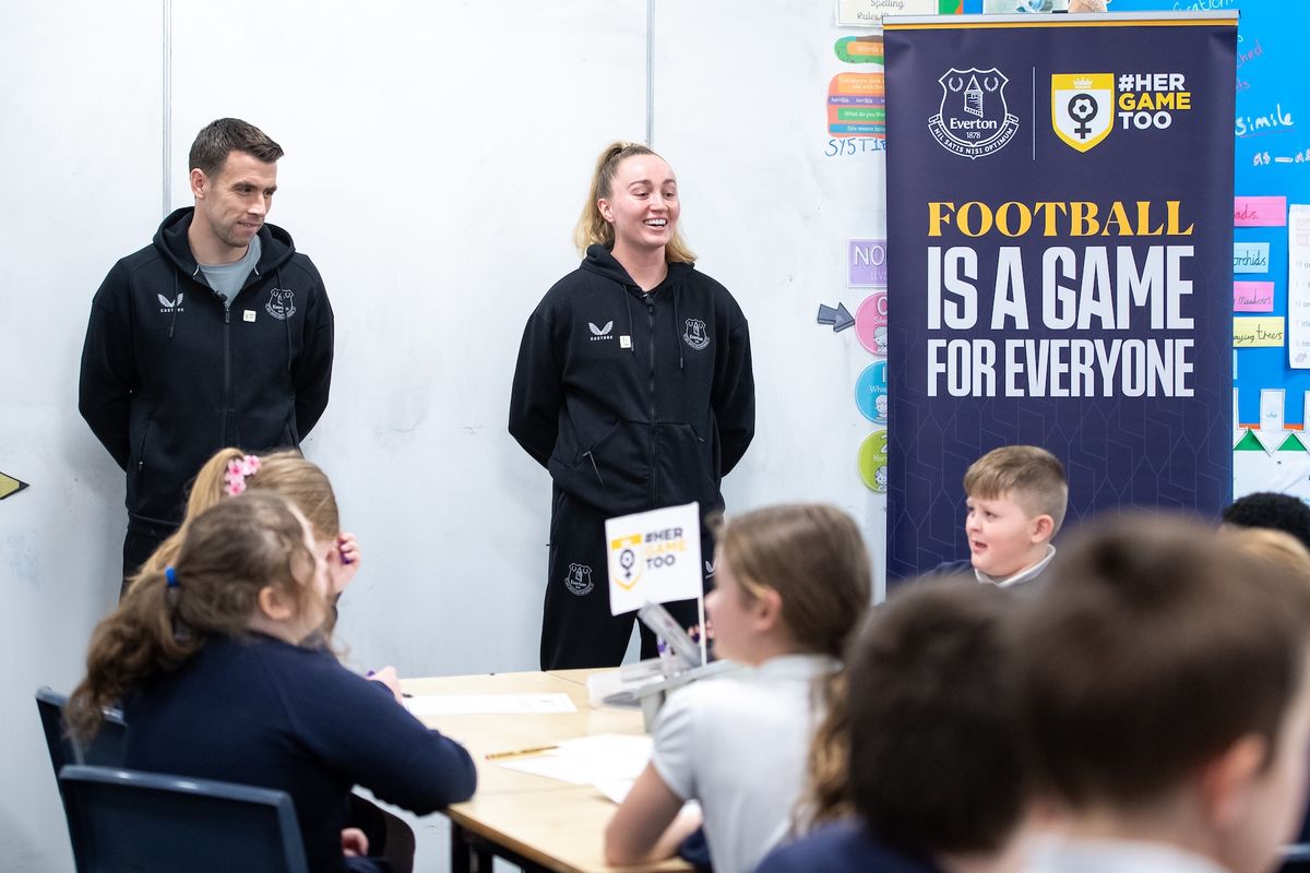 EVERTON CAPTAINS CELEBRATE INTERNATIONAL WOMEN'S DAY AT LOCAL SCHOOL